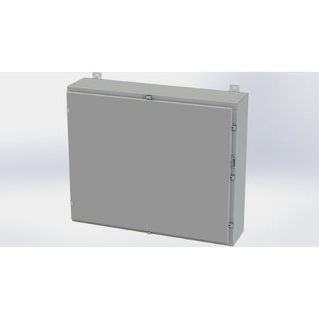 Saginaw Control & Engineering Clamps with Padlock Hasp Electrical Enclosures, 30 in H, 8 in D, 36 in W, NEMA 4, Carbon Steel SCE-30H3608LP